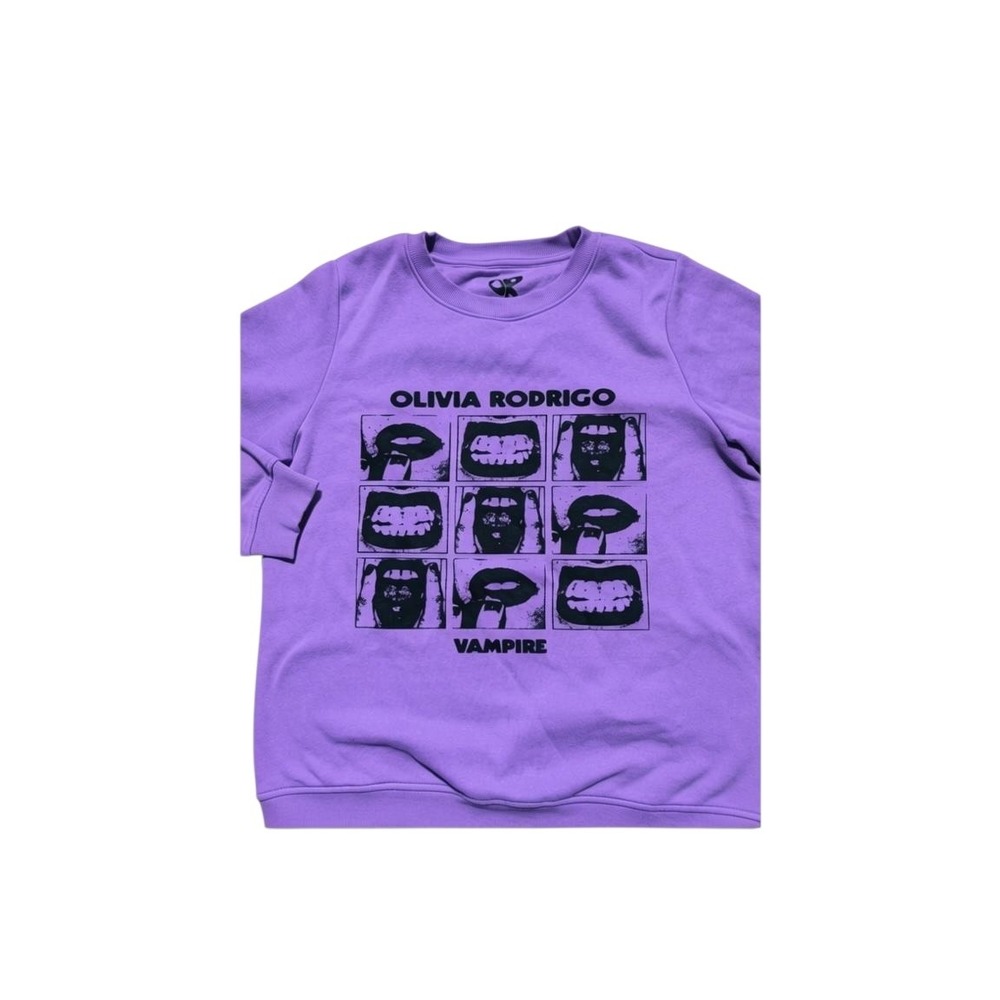 Olivia Rodrigo Vampire Purple Crewneck Sweatshirt Graphic Pop Music Merch XL - Picture 2 of 6